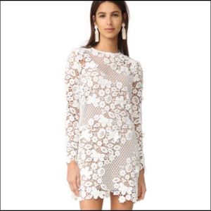 Self Portrait 3D Floral Dress, Size 8, White